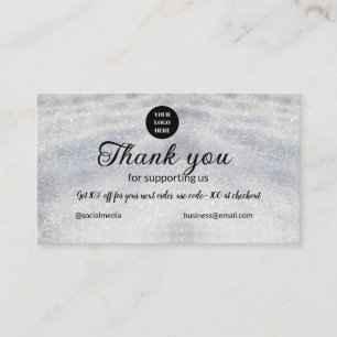 Carte De Visite paillette bleue ajouter texte de logo merci de la
