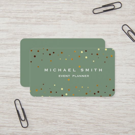 Carte De Visite Paillettes de faux or professionnel moderne (Devant/Arrière en situation)
