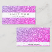Carte De Visite Paillettes de parties scintillant rose pourpre de  (Devant / Derrière)