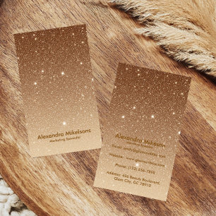 Carte De Visite Paillettes dorées scintillantes Entreprise