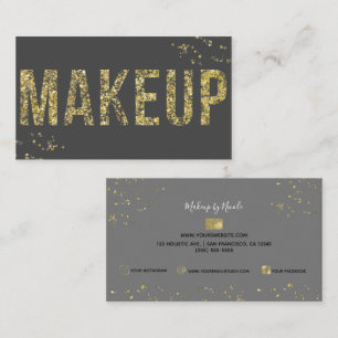Carte De Visite Paillettes dorées scintillantes Maquillage minimal