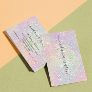 Carte De Visite Paillettes élégantes vernis holographique Beauté