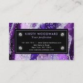Carte De Visite Paillettes et sequins de pierre d'agate violette é (Dos)