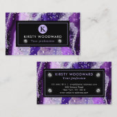 Carte De Visite Paillettes et sequins de pierre d'agate violette é (Devant / Derrière)