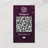 Carte De Visite Paillettes Instagram Violet Foncé (Dos)
