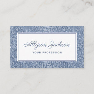 Carte de visite Paillettes Léopard Bleu Poussière