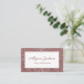 Carte de visite Paillettes Léopard Or Rose (Debout devant)