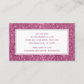 Carte de visite Paillettes Léopard Rose (Dos)