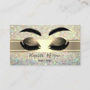 Carte De Visite Paillettes Modernes Élégantes Bokeh, Cils Faux Pai