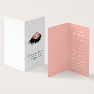 Carte De Visite Paillettes Or Rose pour les Yeux