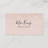 Carte De Visite Paillettes Or Rose Simple (Devant)