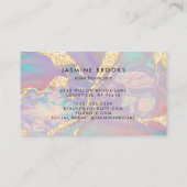 Carte De Visite Paillettes Or Violet Pastel Iridescent (Dos)