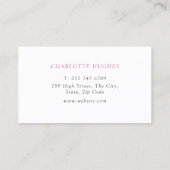 Carte De Visite Paillettes roses modernes chic (Dos)