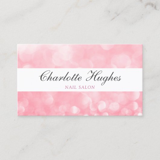 Carte De Visite Paillettes roses modernes chic (Devant)
