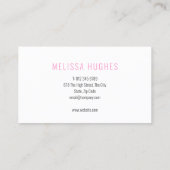Carte De Visite Paillettes roses modernes chic (Dos)