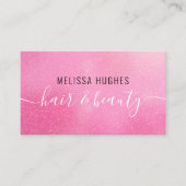 Carte De Visite Paillettes roses modernes chic (Devant)