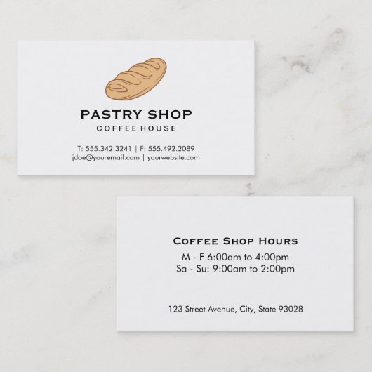 Carte De Visite Pain (Devant / Derrière)