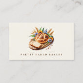 Carte De Visite Pain d'aquarelle moderne de boulangerie (Devant)