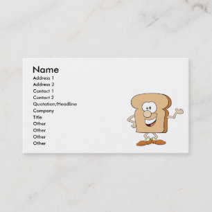 Carte De Visite pain grillé de dessin animé heureux et idiot