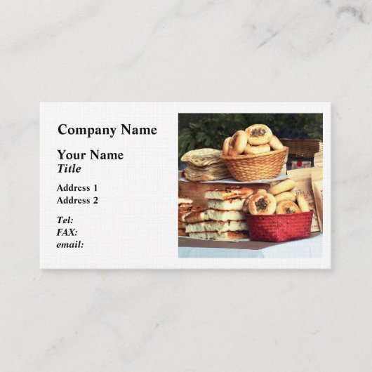 Carte De Visite Pains au marché fermier (Devant)