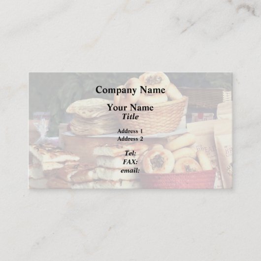 Carte De Visite Pains au marché fermier (Devant)