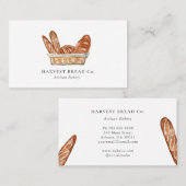 Carte De Visite Pains d'aquarelle dans la boulangerie à panier (Devant / Derrière)