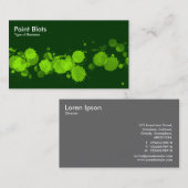 Carte De Visite Paint Blots - Chartreuse sur Dk Green (Devant / Derrière)