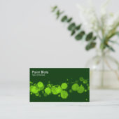 Carte De Visite Paint Blots - Chartreuse sur Dk Green (Debout devant)