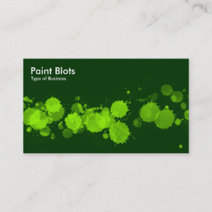 Carte De Visite Paint Blots - Chartreuse sur Dk Green