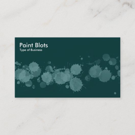 Carte De Visite Paint Blots - Ocean Green sur Dk Green (Devant)