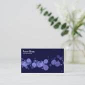 Carte De Visite Paint Blots - Pastel Blue sur Dk Navy (Debout devant)