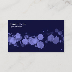 Carte De Visite Paint Blots - Pastel Blue sur Dk Navy