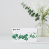 Carte De Visite Paint Blots - Vert Forêt (Debout devant)