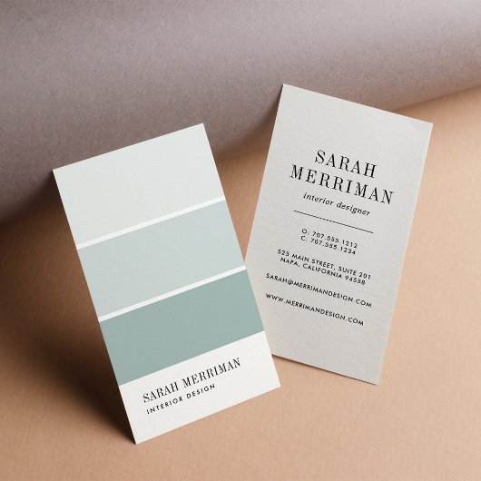 Carte De Visite Paint Chip | Concepteur de couleurs modifiables