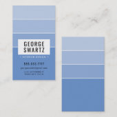 Carte De Visite PAINT MODERNE CHIP simple à claire ombre bleu moye (Devant / Derrière)