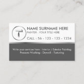 Carte De Visite Paint Roller Cercle gris simple (Dos)