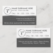 Carte De Visite Paint Roller Cercle gris simple (Devant / Derrière)