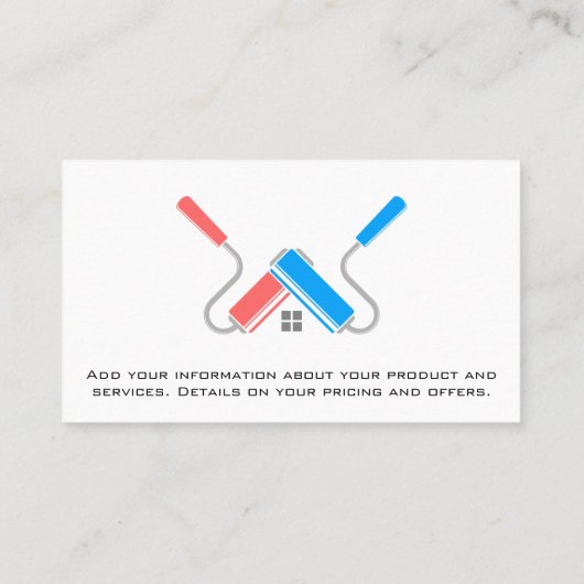 Carte De Visite Paint Rollers | Handyman (Dos)
