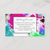 Carte De Visite Paint Speckles Rose et Noir (Dos)