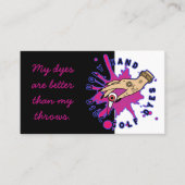 Carte De Visite Paint Speckles Rose et Noir (Devant)