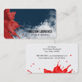 Carte De Visite Paint Splash | Expressive Texture (Devant / Derrière)