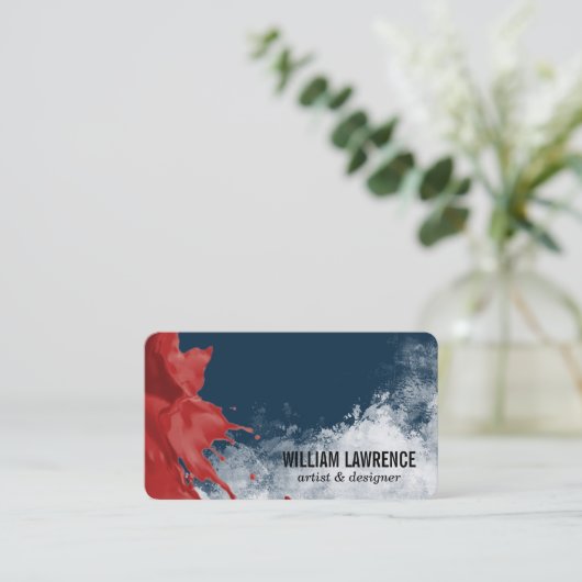 Carte De Visite Paint Splash | Expressive Texture (Debout devant)