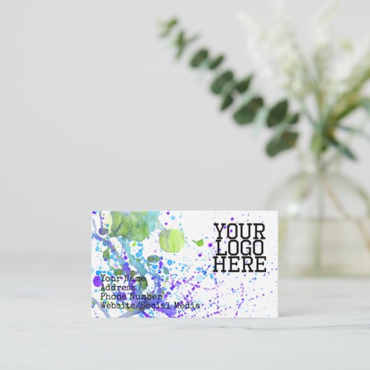 Carte de visite Paint Splatter (Debout devant)