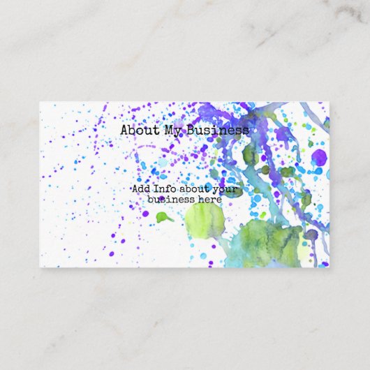 Carte de visite Paint Splatter (Dos)