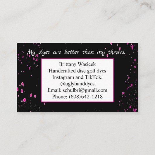 Carte De Visite Paint Splatter (Dos)