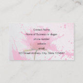 Carte De Visite Paint Splatter Abstrait Fleur Rose (Dos)