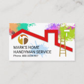 Carte De Visite Paint Splatter Accueil Handyman Peintre (Devant)