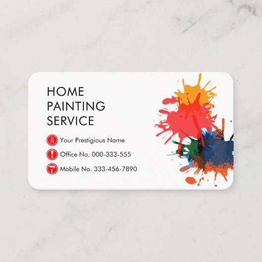 Carte De Visite Paint Splatter Home Painting Painter (Devant)