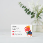 Carte De Visite Paint Splatter Home Painting Painter (Debout devant)