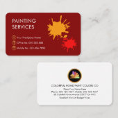 Carte De Visite Paint Splatter Home Painting Painter (Devant / Derrière)